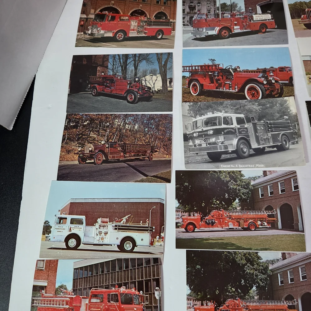 Vintage America Red and White Firetruck Photo Collection